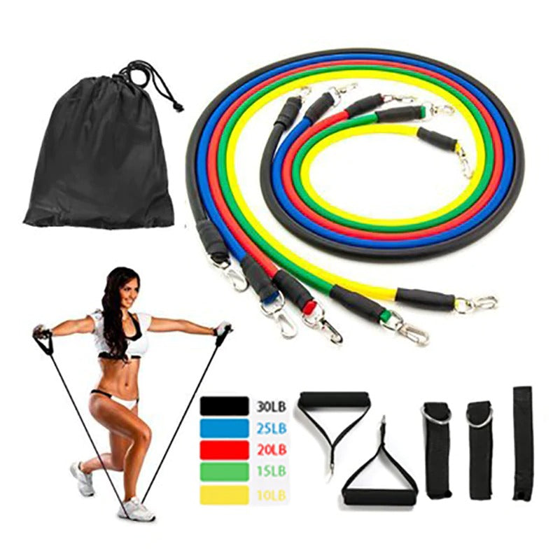 💪Pack de 5 ligas de resistencia + 6 piezas🏋‍♂