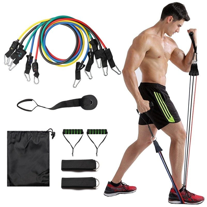 💪Pack de 5 ligas de resistencia + 6 piezas🏋‍♂