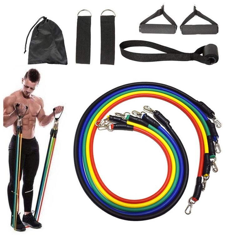 💪Pack de 5 ligas de resistencia + 6 piezas🏋‍♂